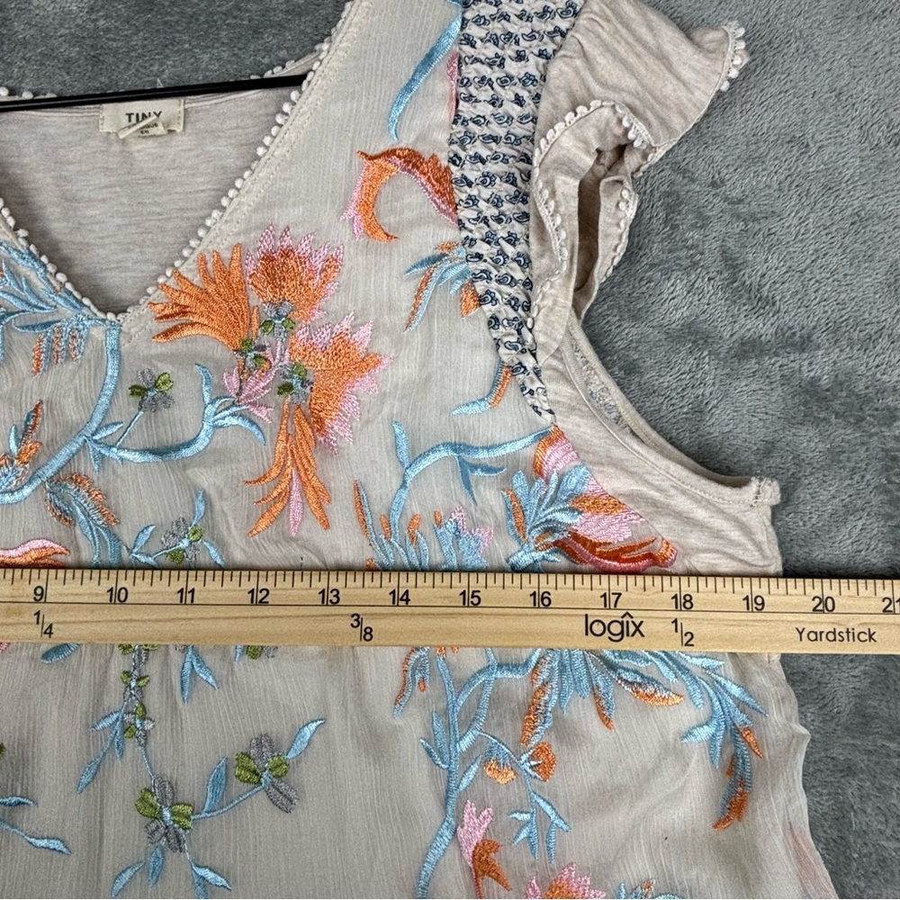 Anthropologie TINY Floral Frieda Embroidered Top Womens Large - Picture 9 of 12